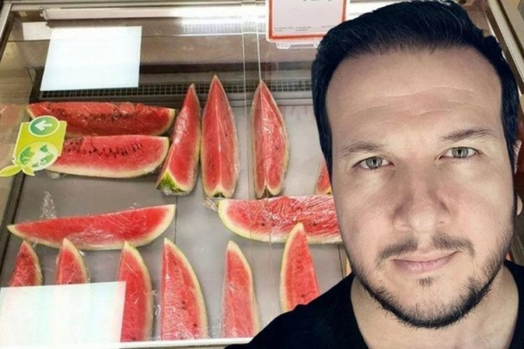 Şahan G&ouml;kbakar dilimle satılan karpuzları paylaştı