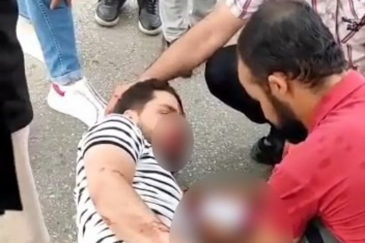 Bursa'da yaralı s&uuml;r&uuml;c&uuml;n&uuml;n yardımına vatandaşlar koştu