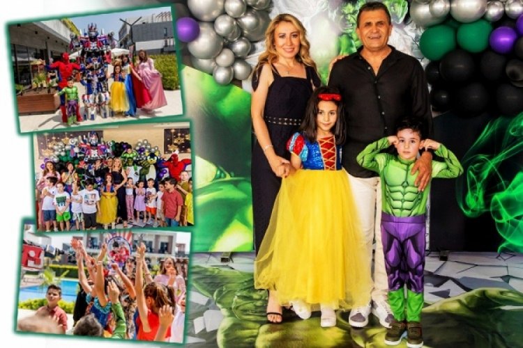 Arya ve Acar Şahin kardeşlere renkli doğum g&uuml;n&uuml; partisi