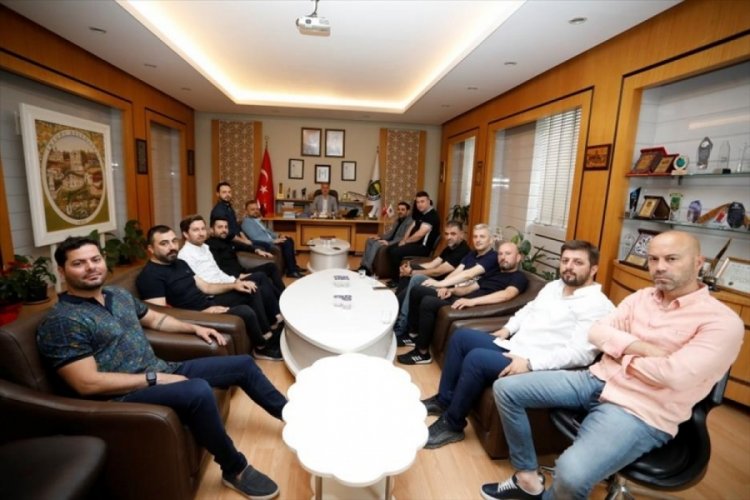 Bursa'da Başkan Alper Taban İneg&ouml;lspor Y&ouml;netimini ağırladı