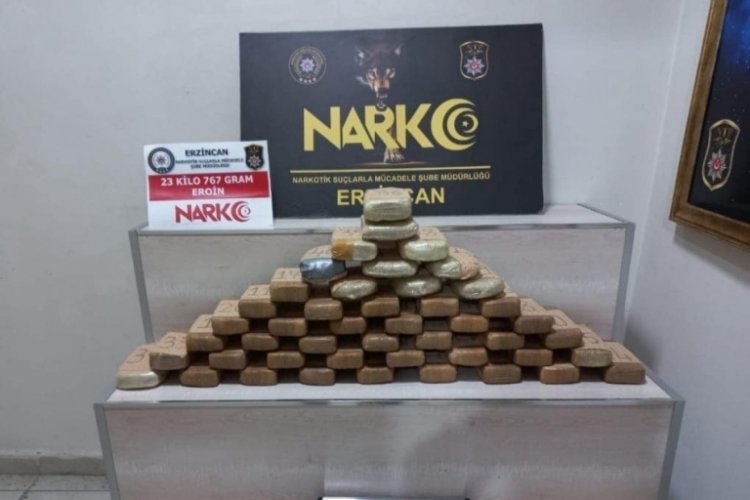 23 kilo 767 gram eroin ele ge&ccedil;irildi
