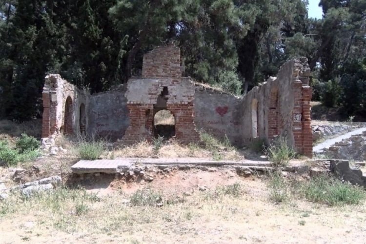 B&uuml;y&uuml;kada'da &ccedil;alınan tarihi &uuml;z&uuml;m teknesi bah&ccedil;eye bırakıldı