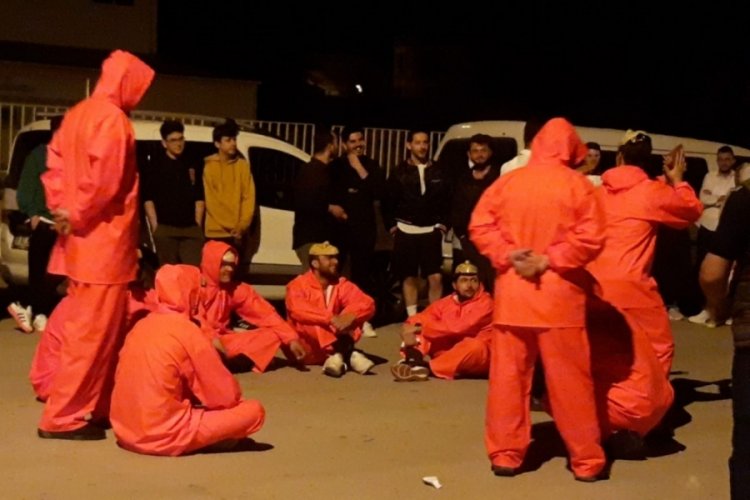 Bursa'da 'La Casa De Papel'li damat eğlencesi