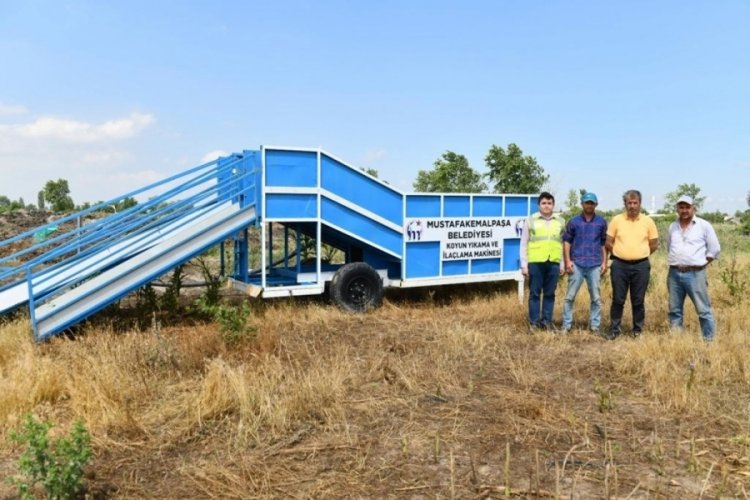 'Mobil koyun banyosu'nda Bursa'da kurban mesaisi başladı