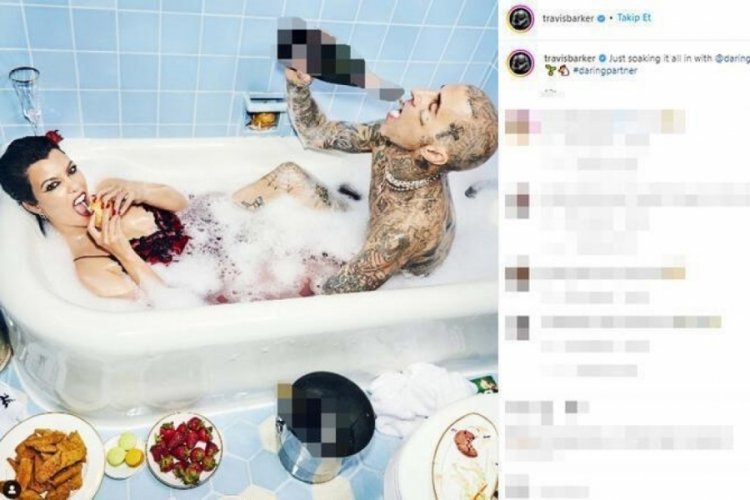 Travis Barker ve Kourtney Kardashian'dan k&uuml;vet pozu!