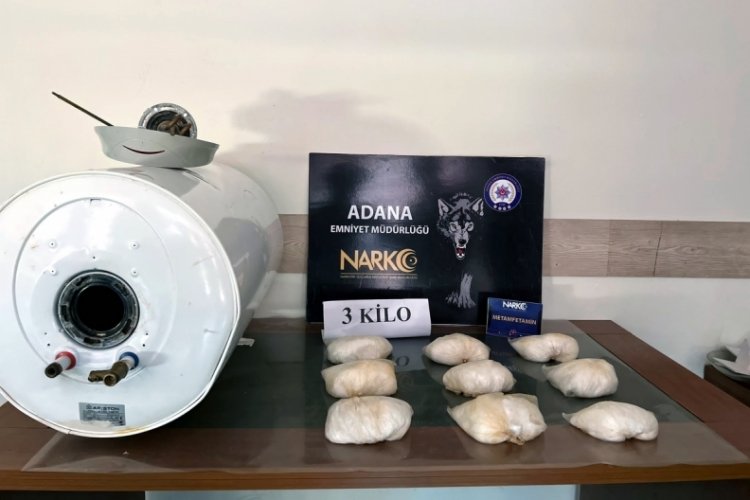 Adana'da termosifondan 3 kilo metamfetamin &ccedil;ıktı