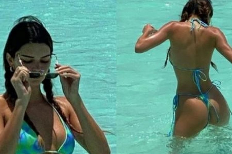 Kendall Jenner, şezlonga &ccedil;ırıl&ccedil;ıplak uzanıp poz verdi