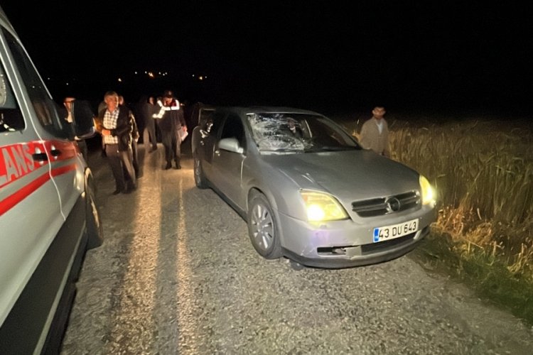 K&uuml;tahya'da otomobil, yol kenarında yayalara &ccedil;arptı