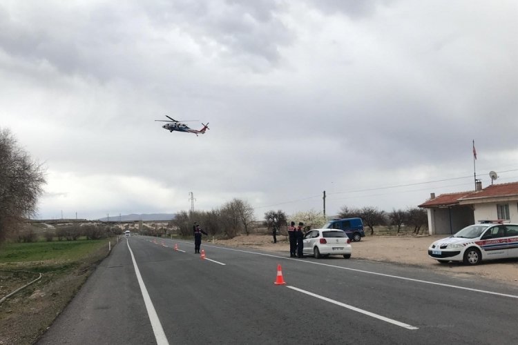 Nevşehir'de trafik denetimi helikopterle yapıldı