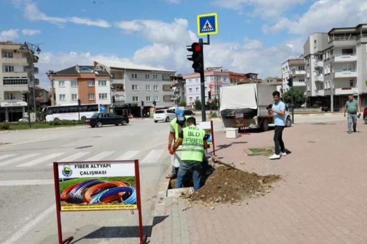 İneg&ouml;l'de Fiber Optik altyapı &ccedil;alışması başladı