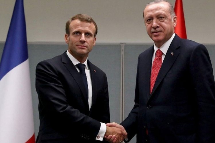 Cumhurbaşkanı Erdoğan, Emmanuel Macron ile g&ouml;r&uuml;şt&uuml;