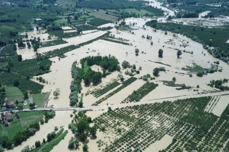 D&uuml;zce'de yaşanan sel felaketinde binlerce dekar alan zarar g&ouml;rd&uuml;