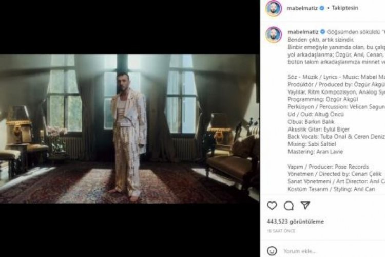 Mabel Matiz'in bir erkekle &ccedil;ektiği Karakol şarkısının klibi tepki &ccedil;ekti