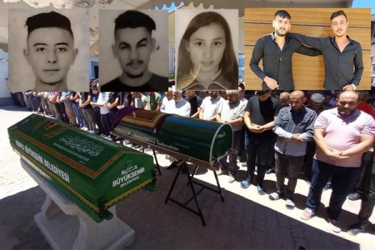 Konya'da 2 otomobilin &ccedil;arpışması sonucu hayatını kaybeden 5 gence acı veda