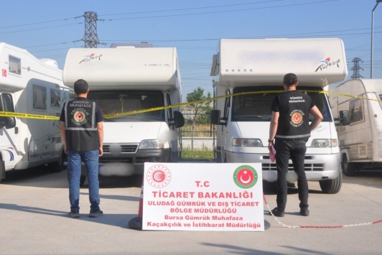 Bursa'da 4 adet ka&ccedil;ak motokaravan ele ge&ccedil;irildi