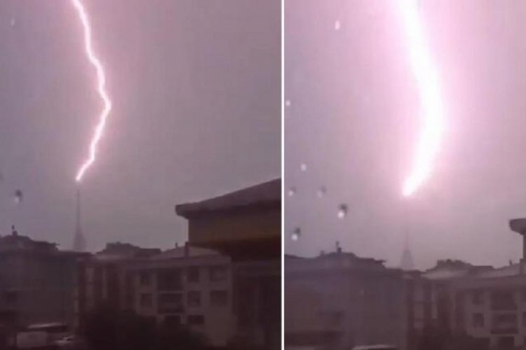 &Ccedil;amlıca Kulesi'ne yıldırım d&uuml;şt&uuml;