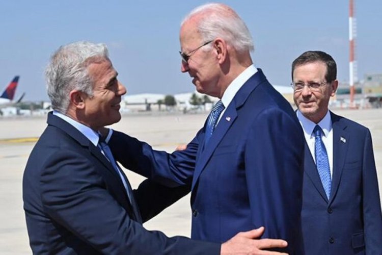ABD Başkanı Biden'ı İsrail'de Lapid ile bir araya geldi