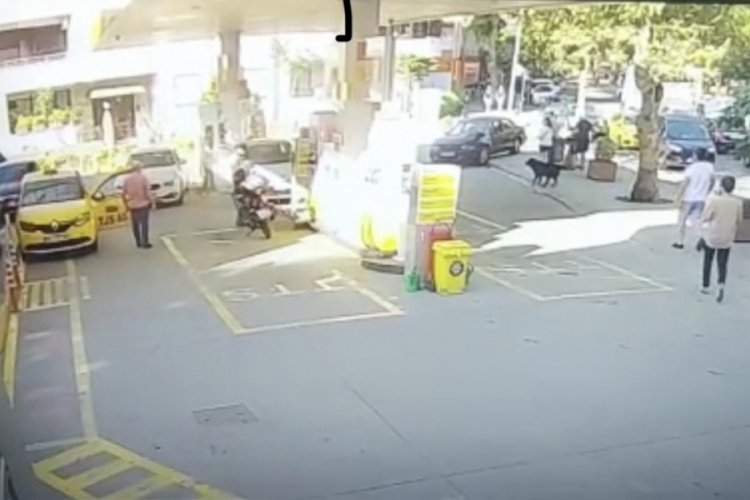 Akaryakıt istasyonunda dehşet anları kamerada