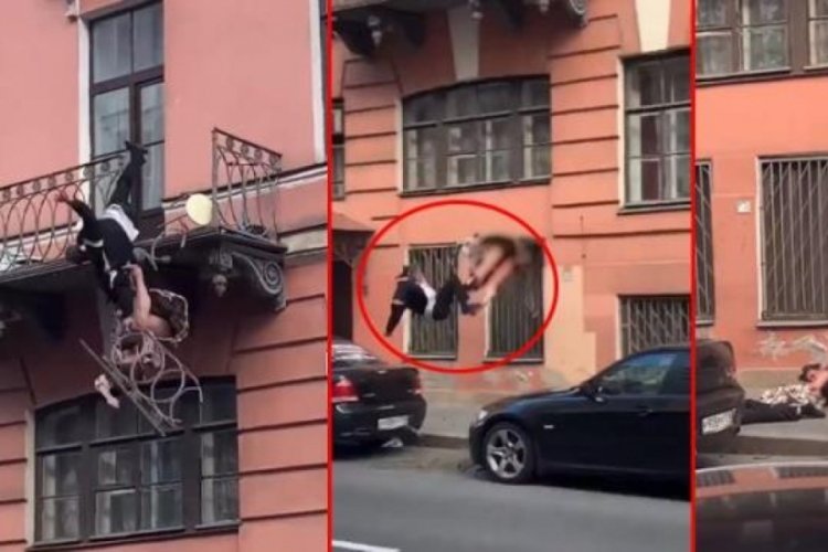 Balkonda kavga eden &ccedil;ift, metrelerce y&uuml;kseklikten aşağı d&uuml;şt&uuml;!