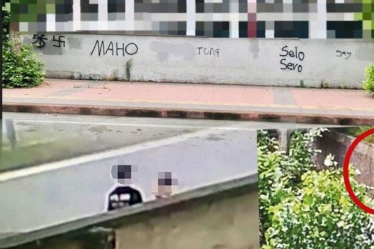Trabzon'da mezarlık ve okul duvarlarına yazılar yazanlar tespit edildi