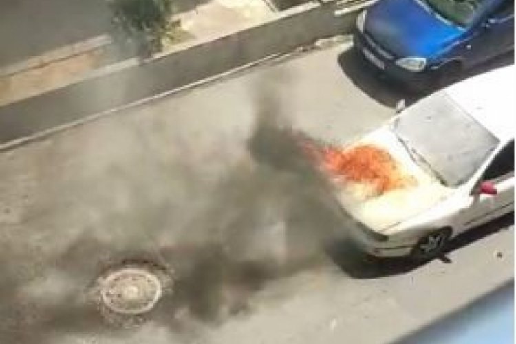 Tamire giden LPG'li otomobil yandı