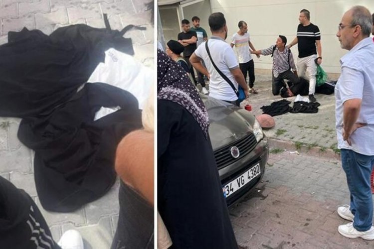 &Ccedil;arşaf giydi, evli &ccedil;ifti takip etti