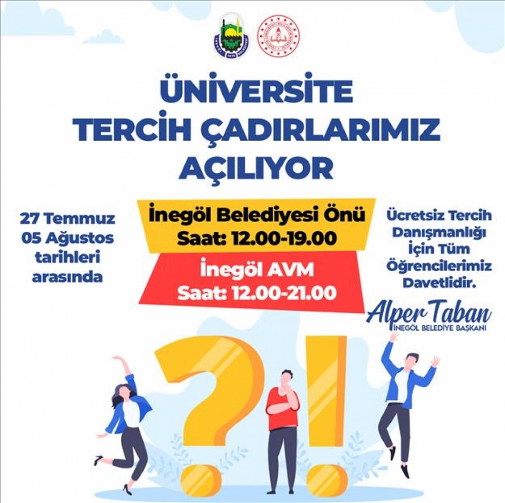 Bursa İneg&ouml;l'de &uuml;niversite &ouml;ğrencileri i&ccedil;in &uuml;cretsiz tercih &ccedil;adırları kurulacak
