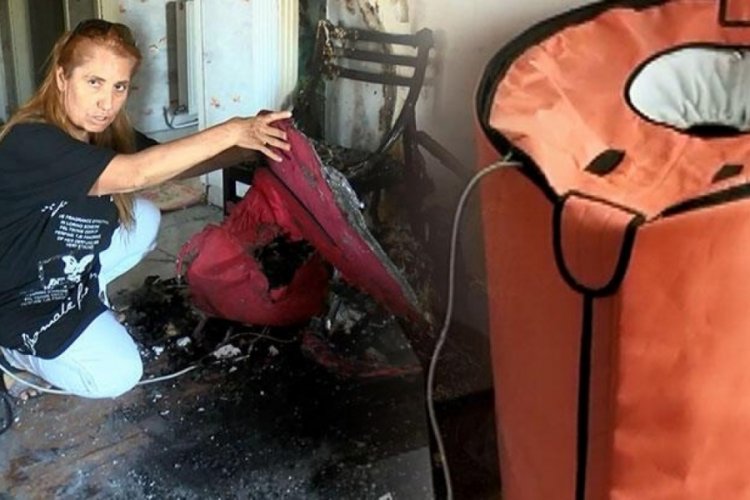 Portatif saunadan &ccedil;ıktığı iddia edilen yangın daireyi k&uuml;le &ccedil;evirdi