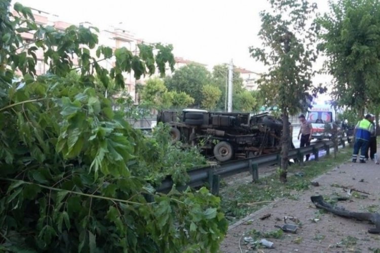 Bursa'da s&uuml;r&uuml;klenen kamyonun g&ouml;r&uuml;nt&uuml;s&uuml; ortaya &ccedil;ıktı