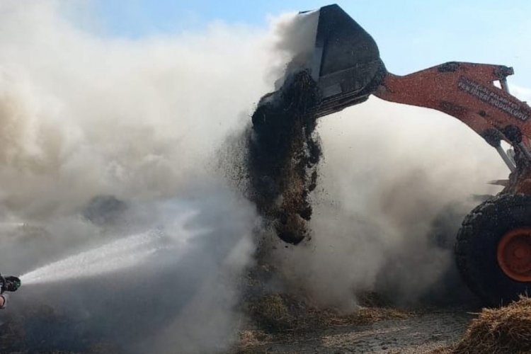 Bursa'da  b&uuml;y&uuml;kbaş hayvan &ccedil;iftliğinde yangın &ccedil;ıktı