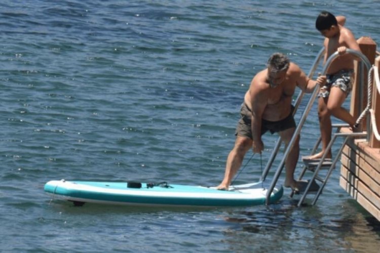 B&uuml;lent Serttaş stand up paddle'da zor anlar yaşadı
