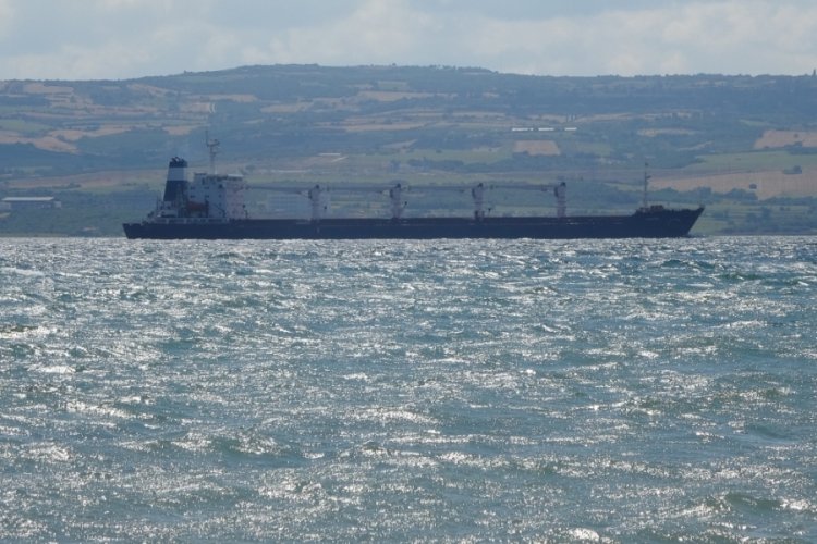 Kuru y&uuml;k gemisi 'Razoni' &Ccedil;anakkale Boğazı'ndan ge&ccedil;ti