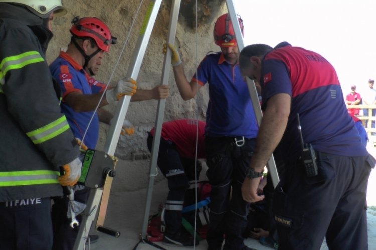 Nevşehir'de yapılan tatbikat ger&ccedil;eğini aratmadı