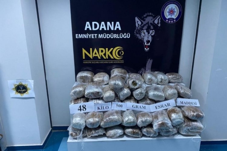 Adana'da 48 kilo 500 gram esrar bulundu