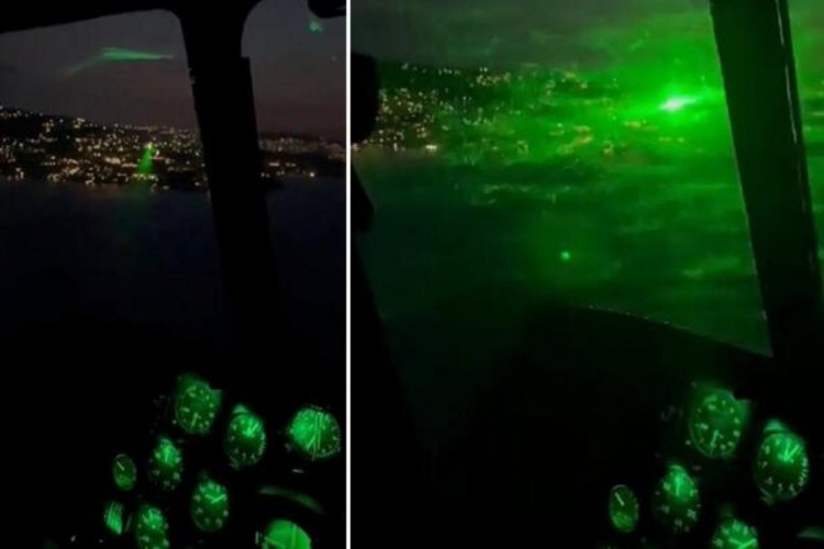 Yangın s&ouml;nd&uuml;rme helikopterine lazerli taciz