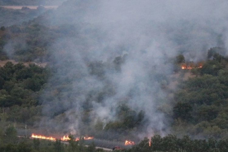 Bulgaristan'daki orman yangını Edirne'den de g&ouml;r&uuml;lebiliyor
