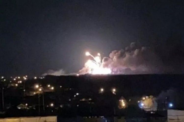 Rusya-Ukrayna sınırında bulunan m&uuml;himmat deposunda patlama