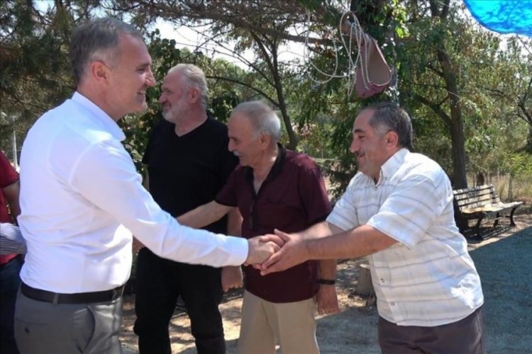 Bursa'nın Fındıklı Mahallesinde yollara parke taşı