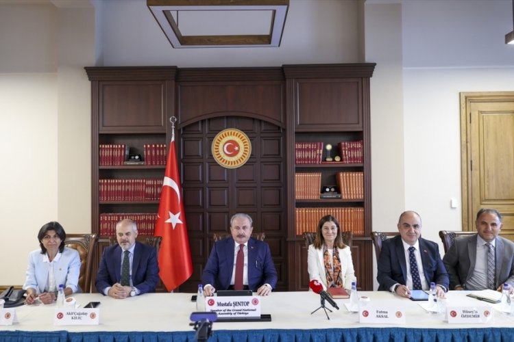 TBMM Başkanı Mustafa Şentop, Li Zhanshu'yla g&ouml;r&uuml;şt&uuml;