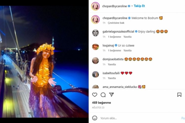 Caroline Scheufele Bodrum'da 70 bin dolar hesap &ouml;dedi