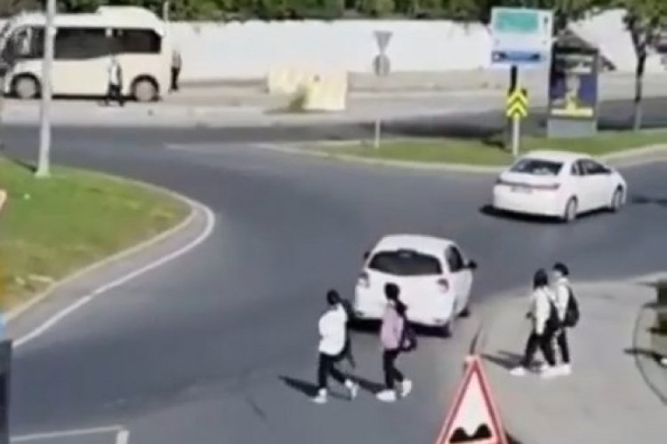 İstanbul'da okul kavşağında drift