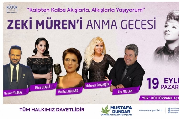 Bursa Osmangazi'den sanat g&uuml;neşine vefa gecesi