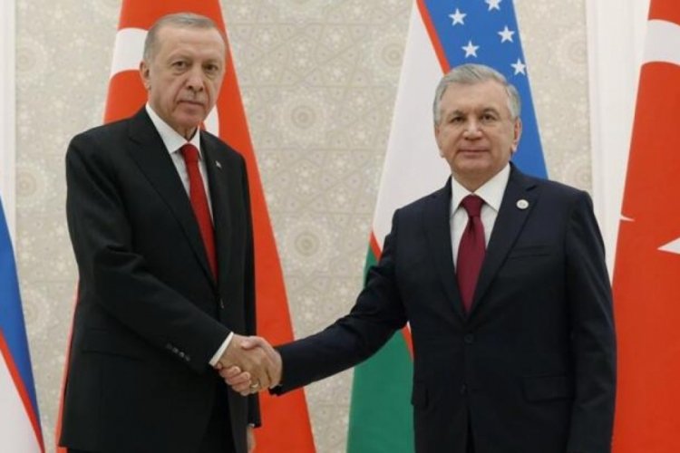Cumhurbaşkanı Erdoğan, &Ouml;zbekistan Cumhurbaşkanı ile g&ouml;r&uuml;şt&uuml;