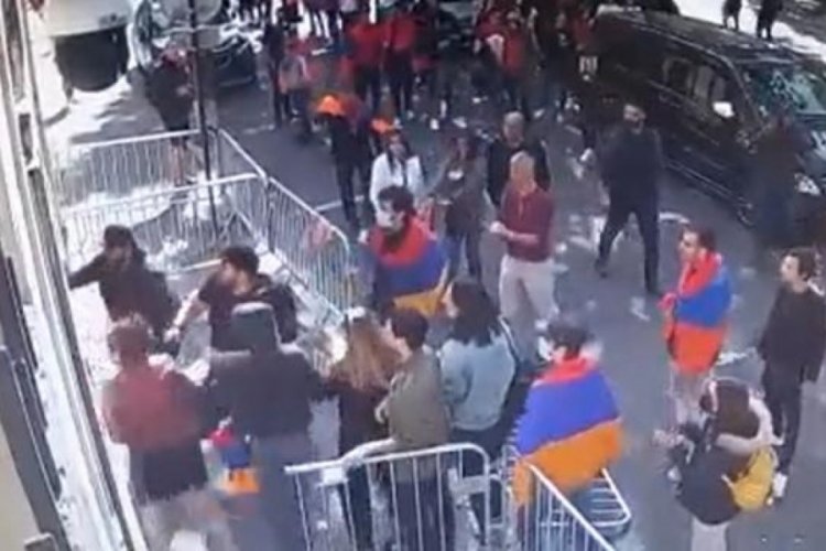 Azerbaycan'ın Paris B&uuml;y&uuml;kel&ccedil;iliği Ermeni grupların saldırısına uğradı