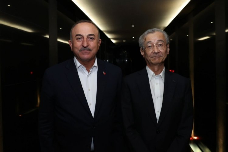 &Ccedil;avuşoğlu, T&uuml;rkiye-Japonya İş Konseyi Eşbaşkanı Mitsuoka ile bir araya geldi