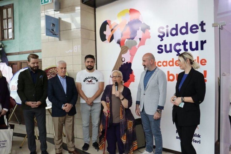 Bursa'da Anatolium AVM ile Mor Salkım şiddet ve istismara karşı ele ele