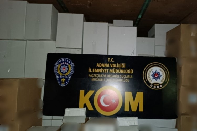 Adana'da 10 milyon 510 bin adet ka&ccedil;ak sigara ve t&uuml;t&uuml;n &uuml;r&uuml;n&uuml; ele ge&ccedil;irildi
