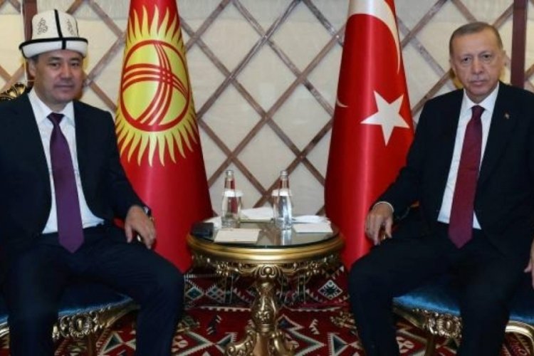 Cumhurbaşkanı Erdoğan, Kırgızistan Cumhurbaşkanı Caparov ile g&ouml;r&uuml;şt&uuml;