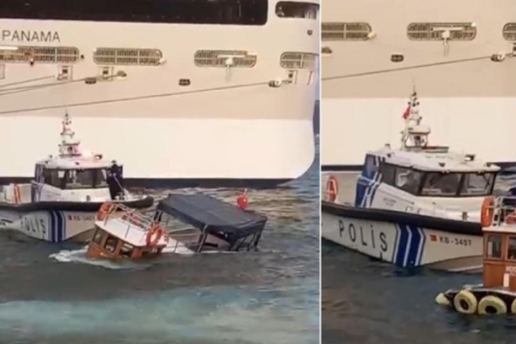 İstanbul'da Karak&ouml;y &ouml;nlerinde su alan tekne battı