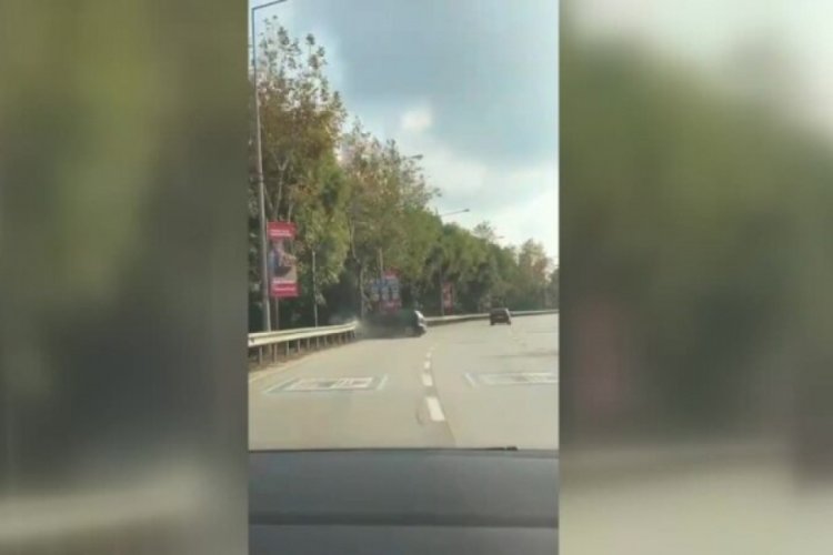 Bursa'da hatalı sollama faciaya neden oluyordu! O anlar kamerada
